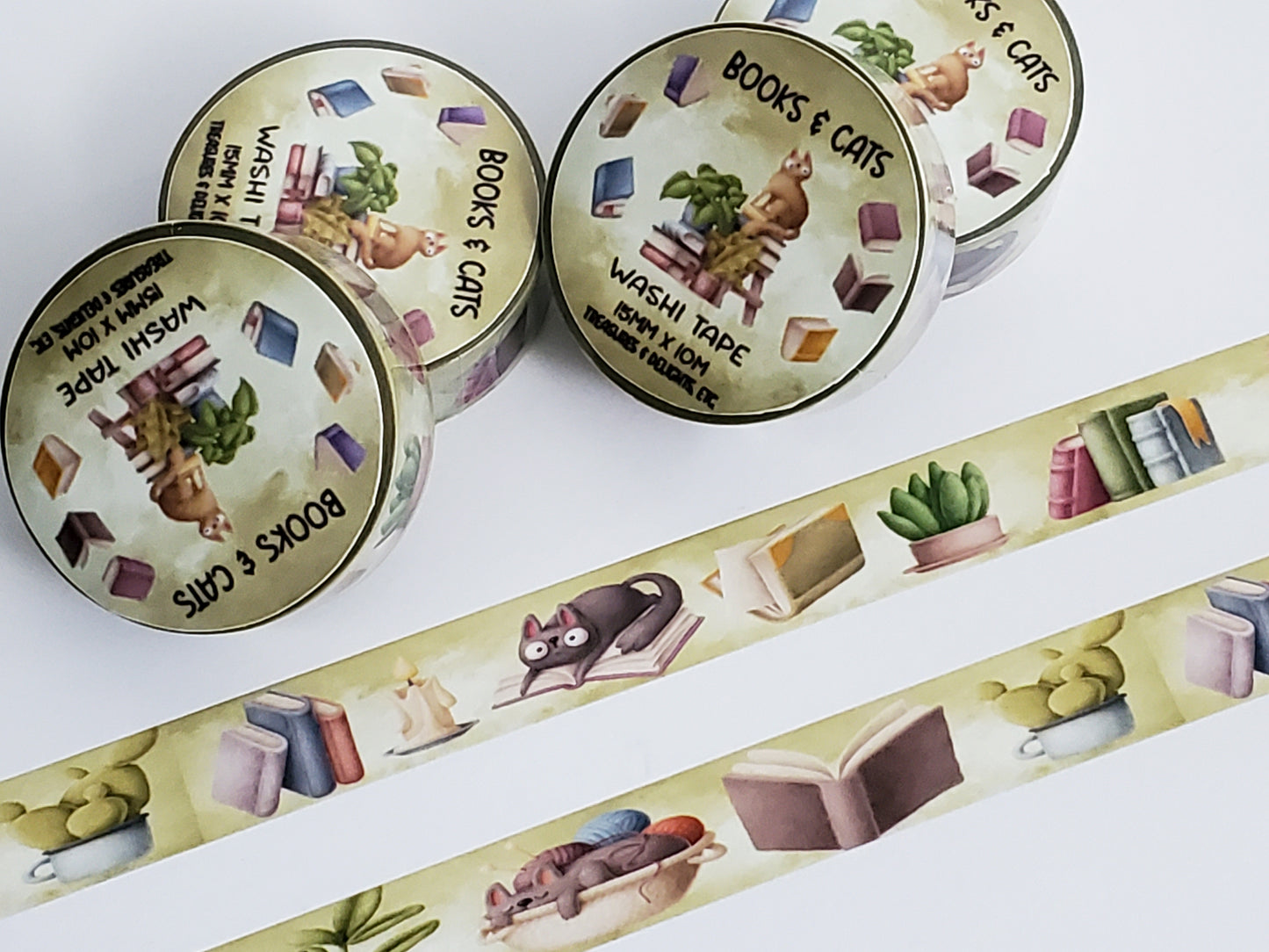 Books & Cats Washi Tape