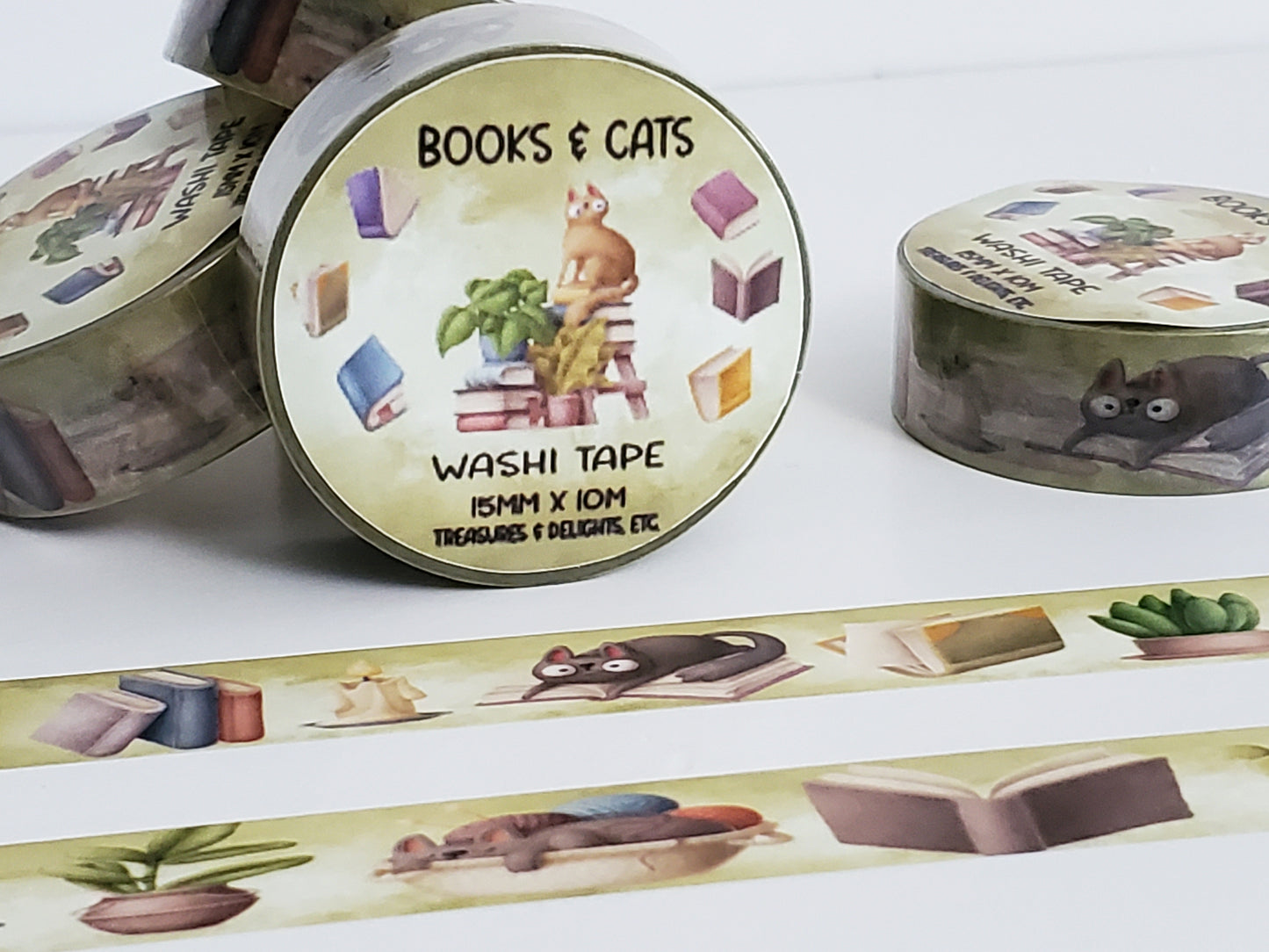 Books & Cats Washi Tape