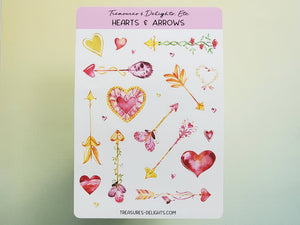 Hearts & Arrows Sticker Sheet
