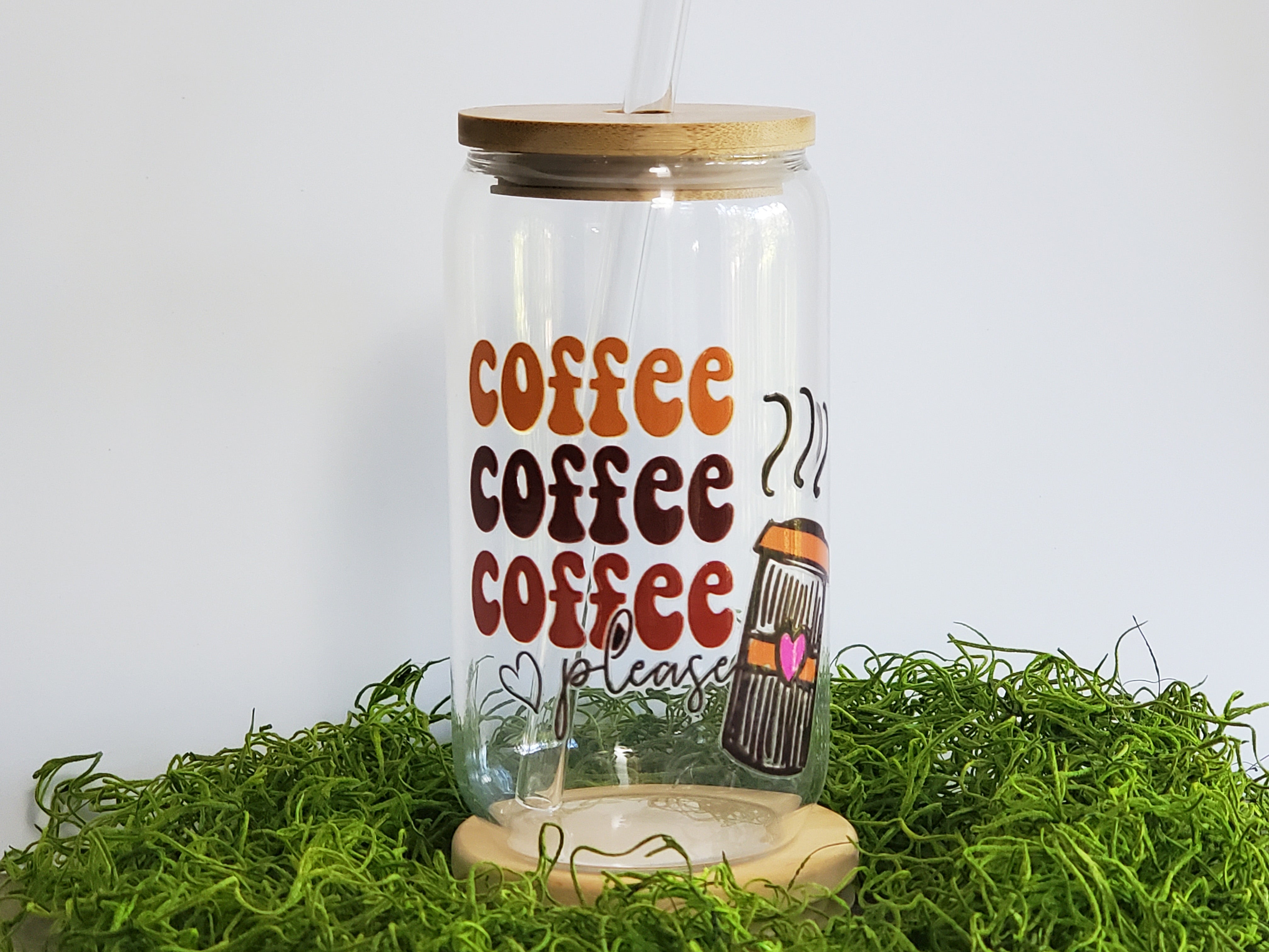 Iced Coffee Queen 16oz Glass Cup