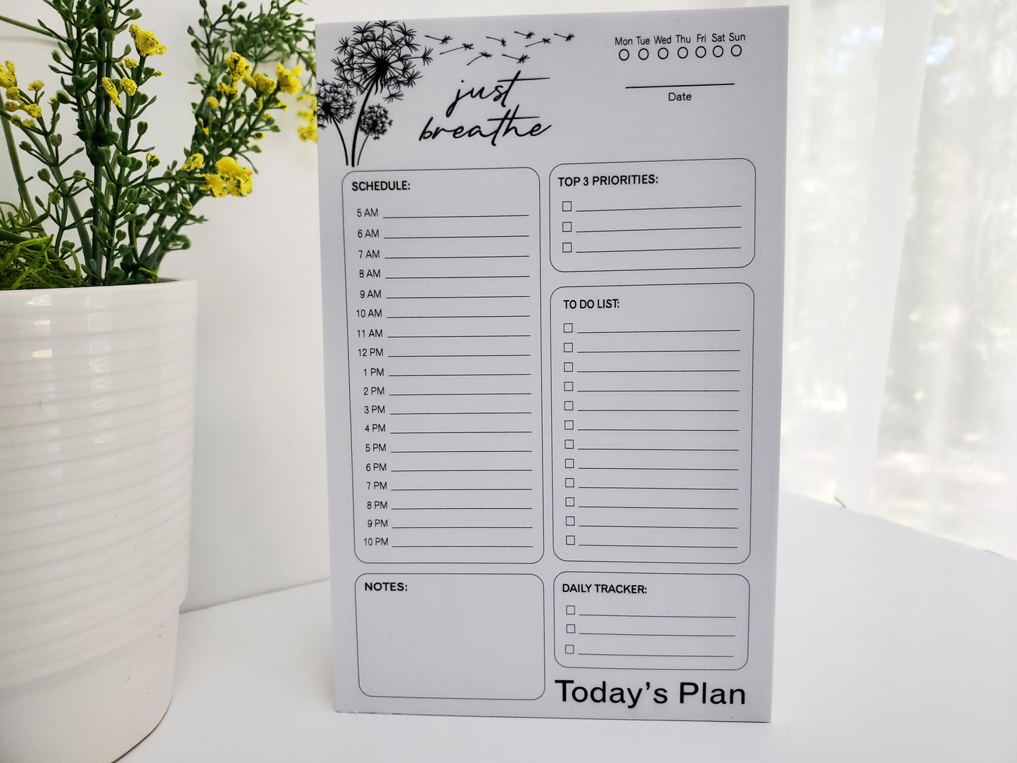 Daily Planner Notepad - Just Breathe