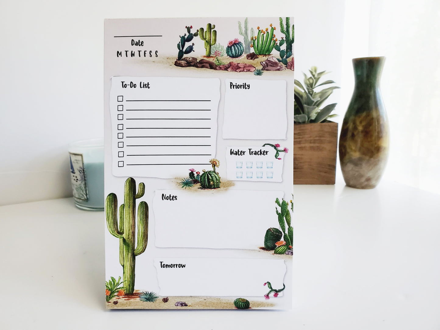 Cactus Daily Planner Notepad