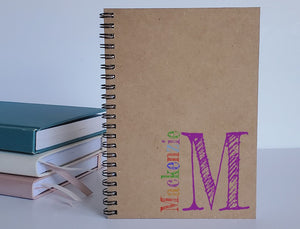 Name and Monogram Initial Personalized Notebook [COLOR]