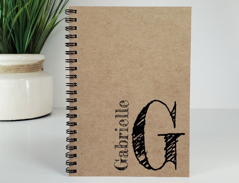 Name and Monogram Initial Personalized Journal