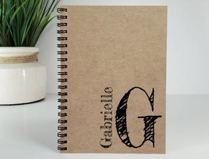 Name and Monogram Initial Personalized Journal