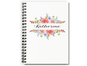 Name with Floral Border Personalized Notebook