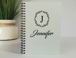 Name & Initial (Wreath) Personalized Notebook