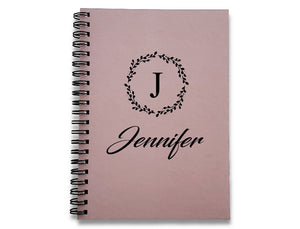 Name & Initial (Wreath) Personalized Notebook