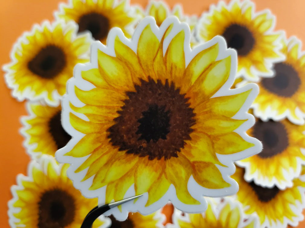 Sunflower Mandala Sticker 2 Sizes Available Clear Edge Yeti