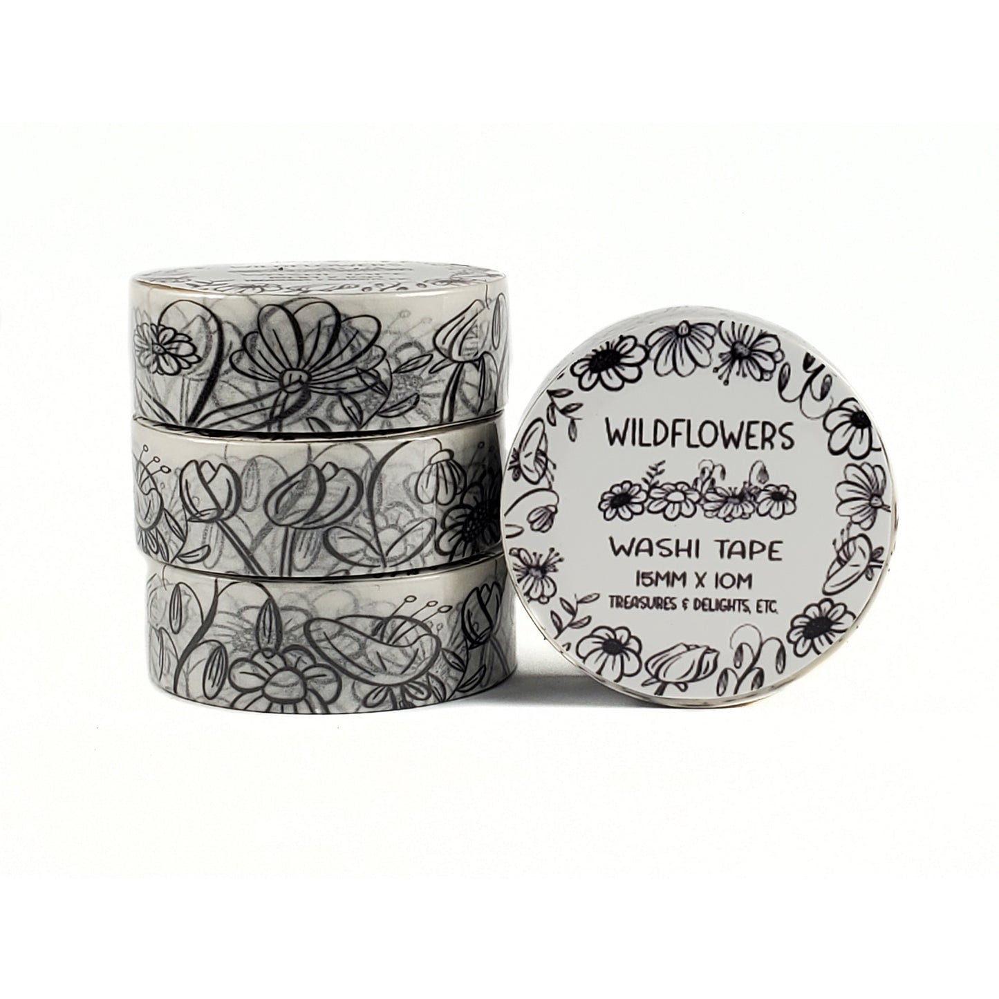 Wildflowers (WHITE) Washi Tape