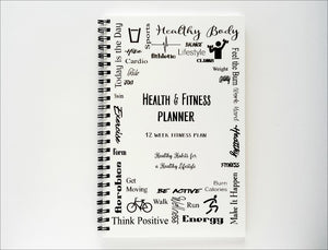 Health & Fitness Planner - 12 Week Fitness Journal - BLACK