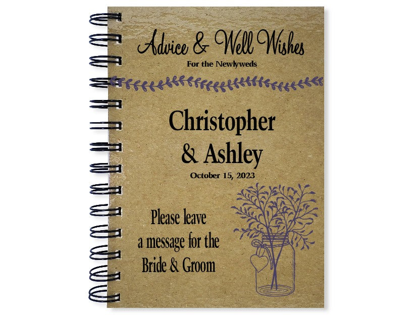 Rustic Wedding Personalized Bridal Shower Advice Notebook