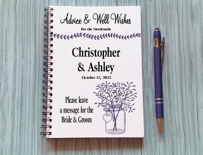 Rustic Wedding Personalized Bridal Shower Advice Notebook