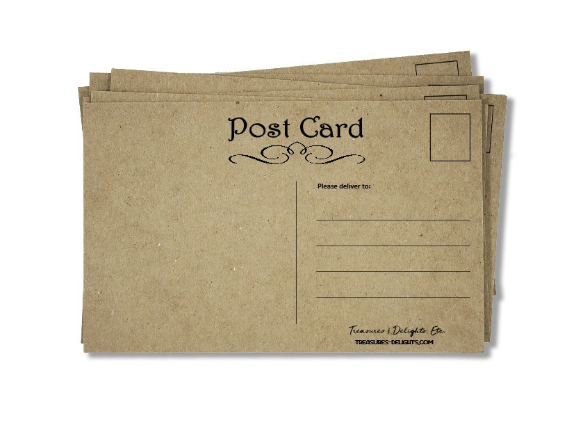 Blank Chipboard Postcards Set: Style 1