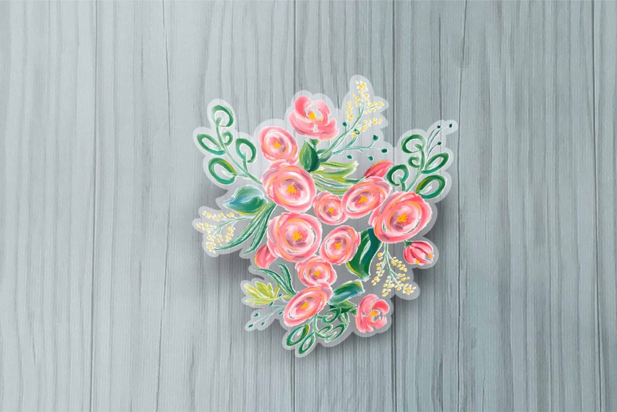 CLEAR Floral Bouquet II Sticker
