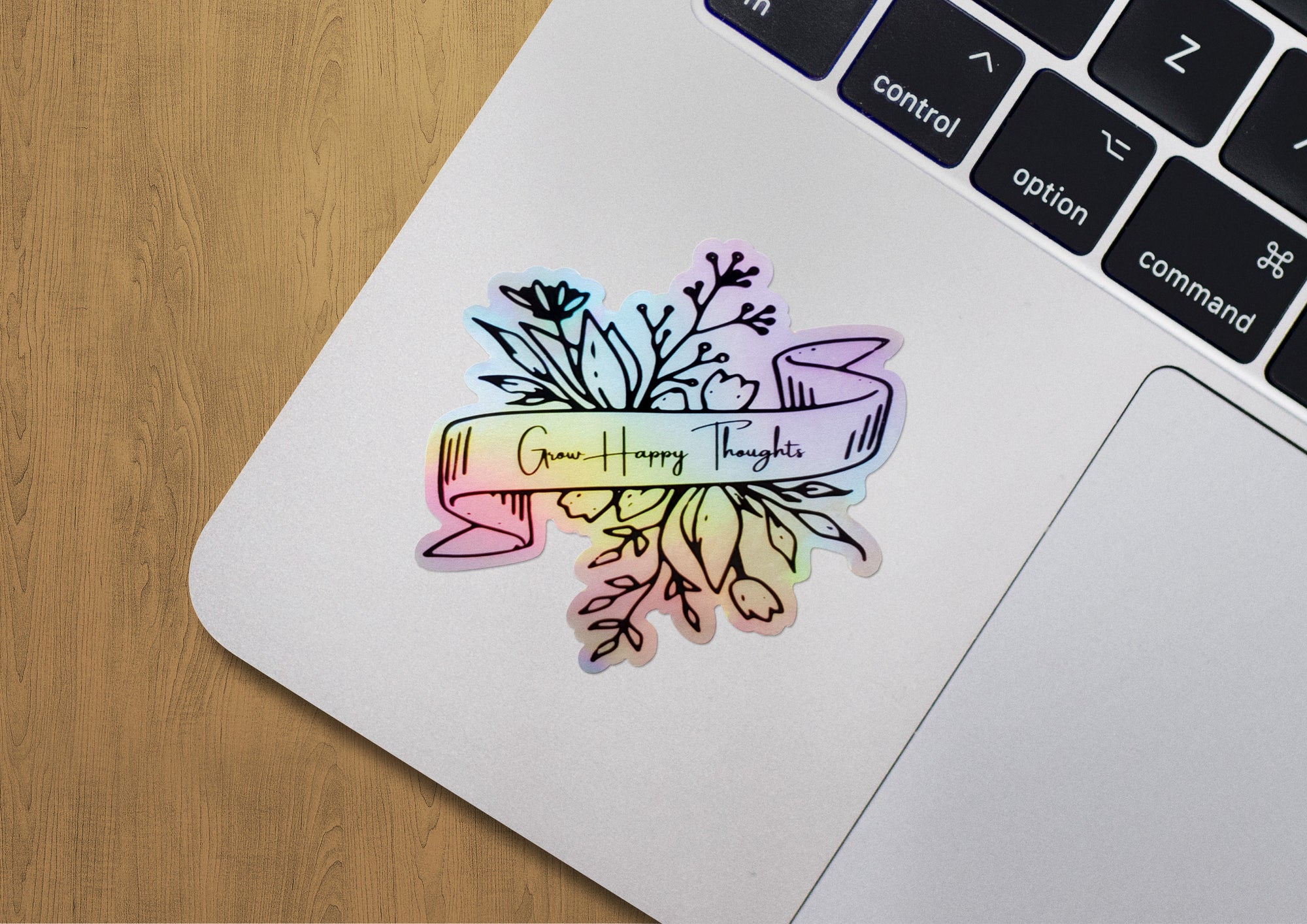 HOLOGRAPHIC Grow Happy Thoughts Sticker