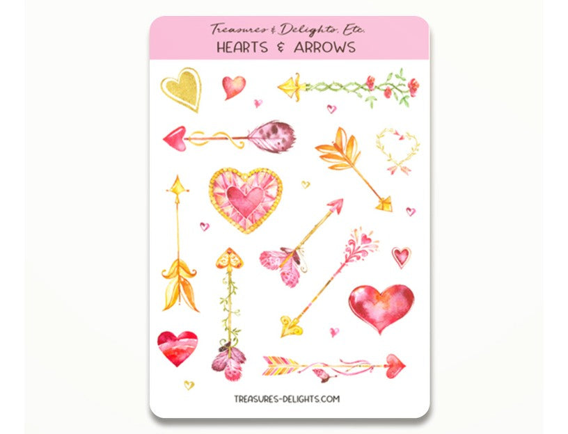 Hearts & Arrows Sticker Sheet