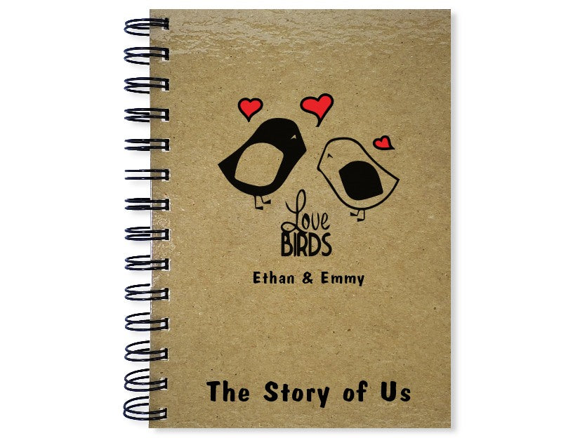 The Story of Us - Love Birds Personalized Notebook