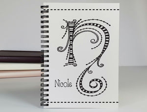 Personalized Journal with a Name and Zebra Monogram