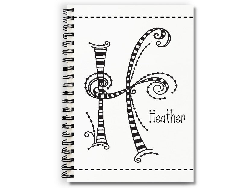 Personalized Journal with a Name and Zebra Monogram