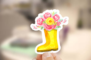 Rainboot & Roses Sticker